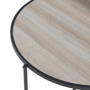 Masuta Fyresdal 68x62cm negru/efect lemn stejar [en.casa]