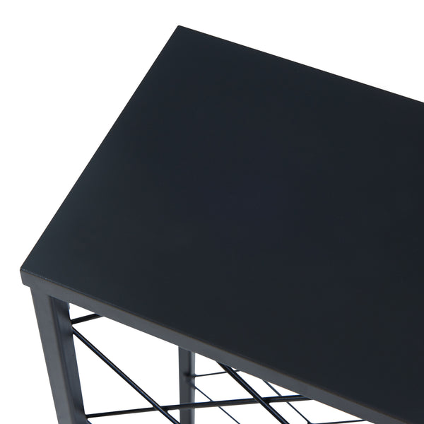 Suport sticle vin Taivassalo 71,5x53x20cm otel negru pentru 25 sticle [en.casa]
