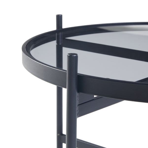 Masuta cafea rotunda Lier 61x39,5cm negru [en.casa]