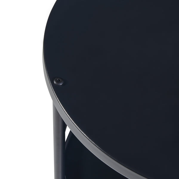 Carucior servire la masa Munkedal 75x45 cm metal negru [en.casa]