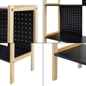 Raft carti Dønna 120x63x28cm mdf negru efect lemn [en.casa]