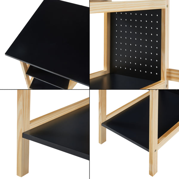 Birou Dønna 120x60x75cm negru efect lemn [en.casa] 