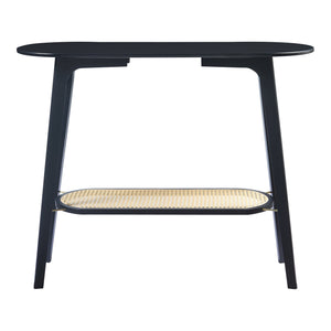 Masuta consola Taivalkoski 100x35x80cm negru/efect ratan