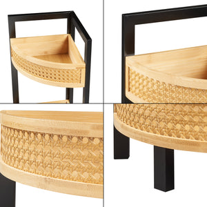 Raft Tervola 80x23x23cm mdf bambus negru/natur [en.casa]