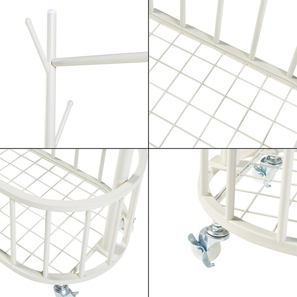 Suport haine mobil Risør 175x60x32cm alb [en.casa]