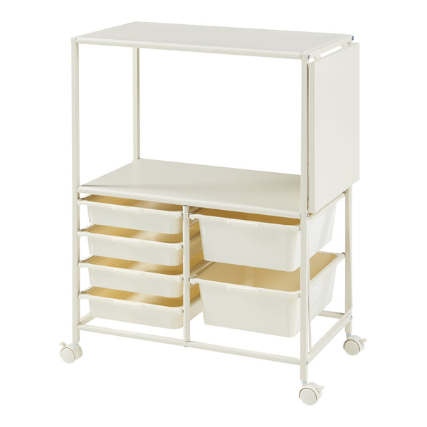 Carucior rulant Sørfold 100x37x85cm otel alb [en.casa]