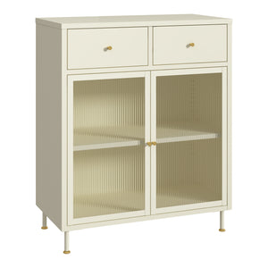 Comoda cu 2 usi Lindau 97x80x40 cm crem deschis [en.casa]