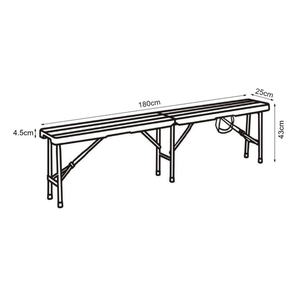 Set 2 bucati banca pliabila Lillestrøm maro inchis efect lemn [en.casa]