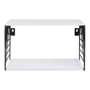 Raft de perete Moss 39x18x23cm metal pal negru alb [en.casa]