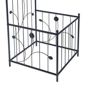 Pergola pentru trandafiri cu jardiniere Barisciano 220x202x50cm otel negru [casa.pro]
