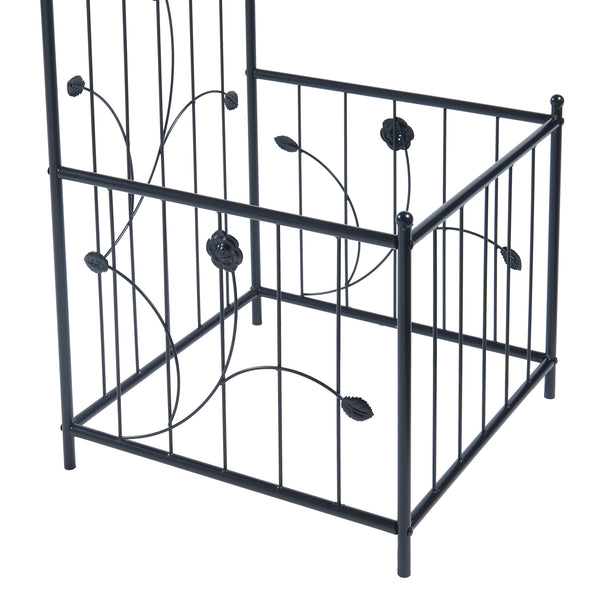 Pergola pentru trandafiri cu jardiniere Barisciano 220x202x50cm otel negru [casa.pro]