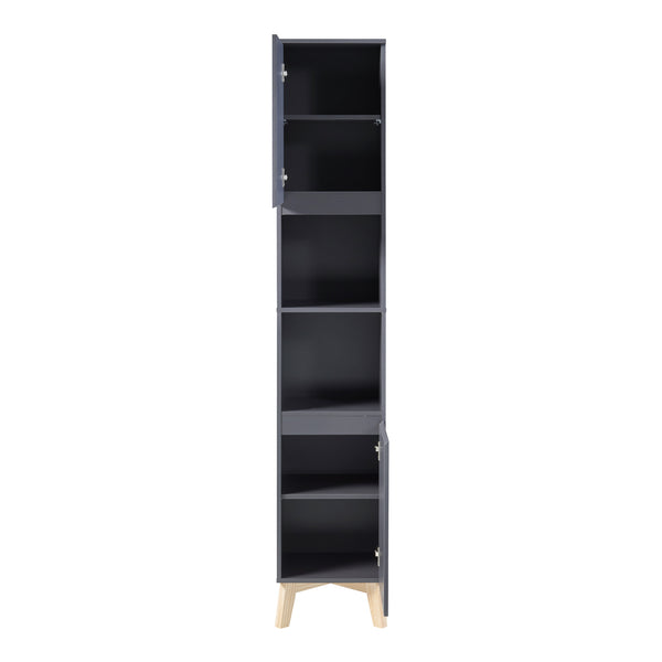 Dulap baie inalt Overath 160x30x30cm gri [en.casa]