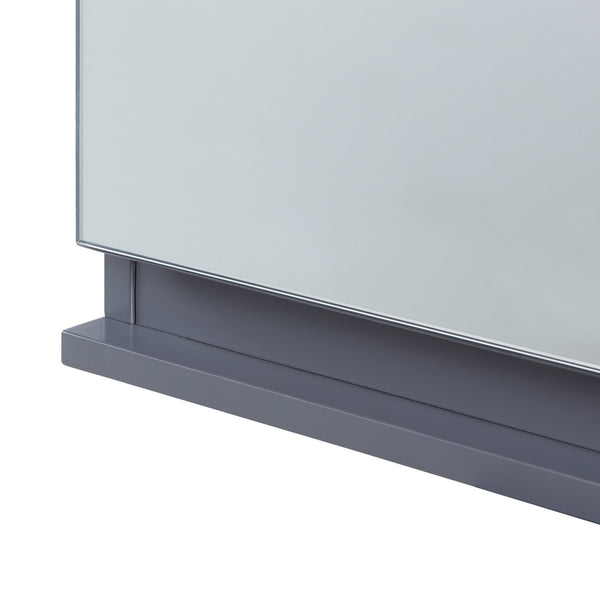 Dulap perete baie Overath 49,5x60 x20 cm MDF gri cu oglinzi [en.casa]