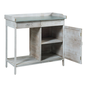 Masa plantare Aliano 98x48x94cm brad otel gri [casa.pro]