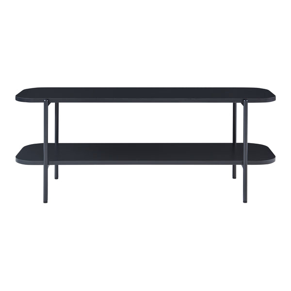 Comoda TV Samnanger 120x40x45cm otel pal negru [en.casa]