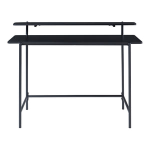 Birou cu raft superior Samnanger 120x55x88cm otel PAL negru [en.casa]