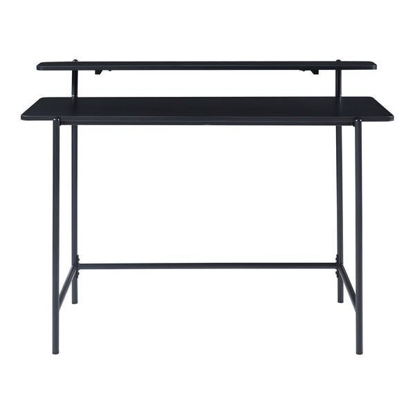 Birou cu raft superior Samnanger 120x55x88cm otel PAL negru [en.casa]