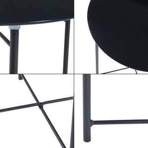 Masuta rotunda cu blat sticla Ödeshög 45x42cm negru [en.casa]