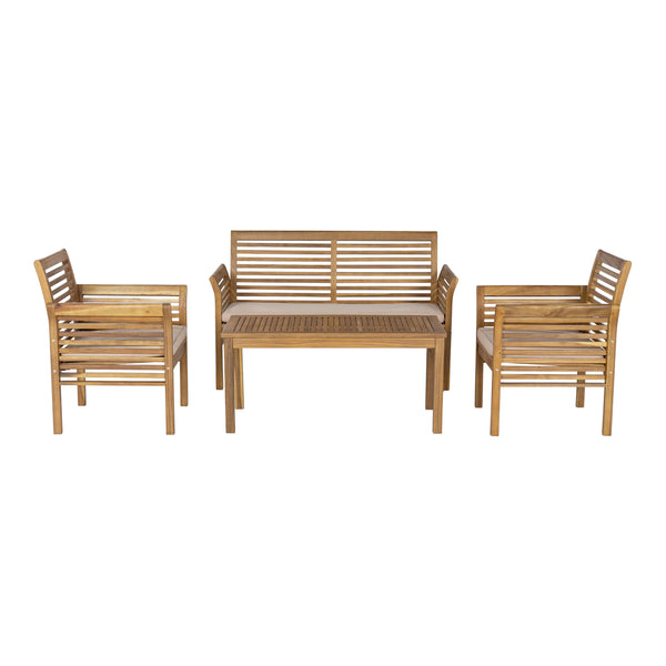Set 4 piese mobilier gradina Candela lemn salcam [casa.pro]