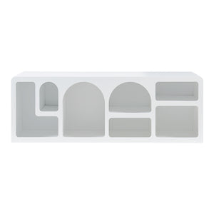 Comoda TV Vågå 140x40x48cm MDF alb [en.casa]