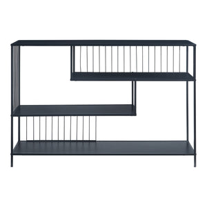 Masa consola cu 3 rafturi Oxelösund 120x33x80cm metal PAL negru [en.casa]
