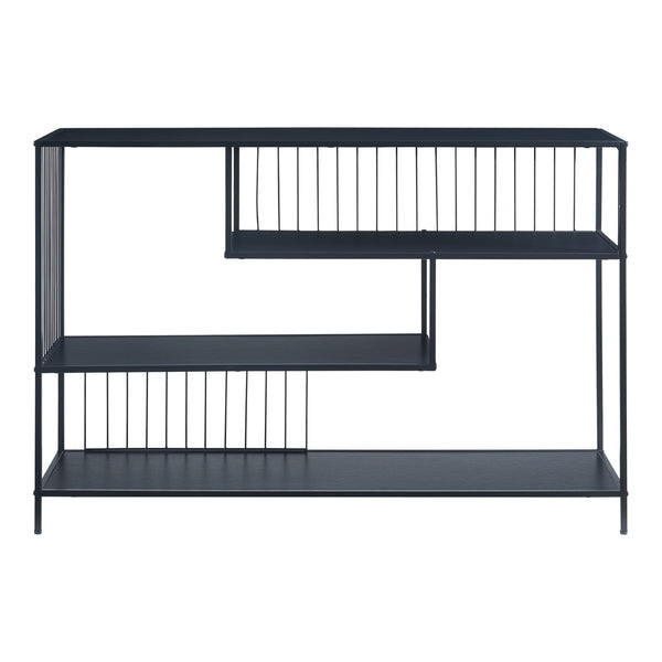 Masa consola cu 3 rafturi Oxelösund 120x33x80cm metal PAL negru [en.casa]