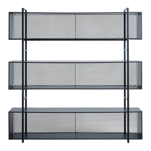 Raft carti Randaberg 180x180x33cm metal pal negru [en.casa]