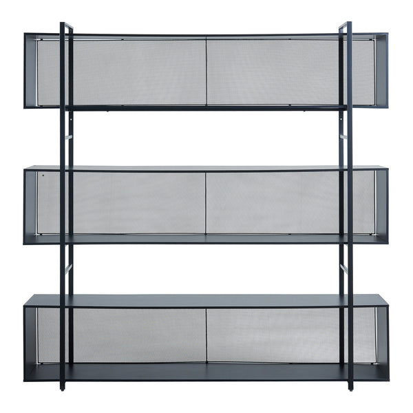 Raft carti Randaberg 180x180x33cm metal pal negru [en.casa]