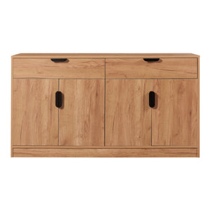 Comoda cu 4 usi si 2 sertare Varkaus 75x140x40cm stejar [en.casa]