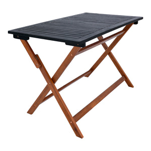 Set masa cu 5 scaune gradina Altamura natur gri pliabil [en.casa]