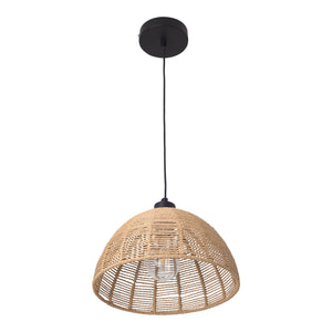 Lampa de plafon Romsey 158cm 1 x E27 60W metal ratan negru bej [lux.pro]