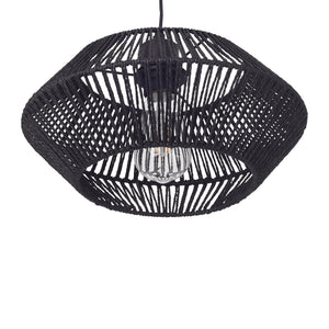 Lampa de plafon Amersham 157cm 1 x E27 60W metal ratan negru [lux.pro]