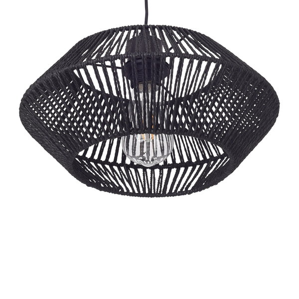 Lampa de plafon Amersham 157cm 1 x E27 60W metal ratan negru [lux.pro]