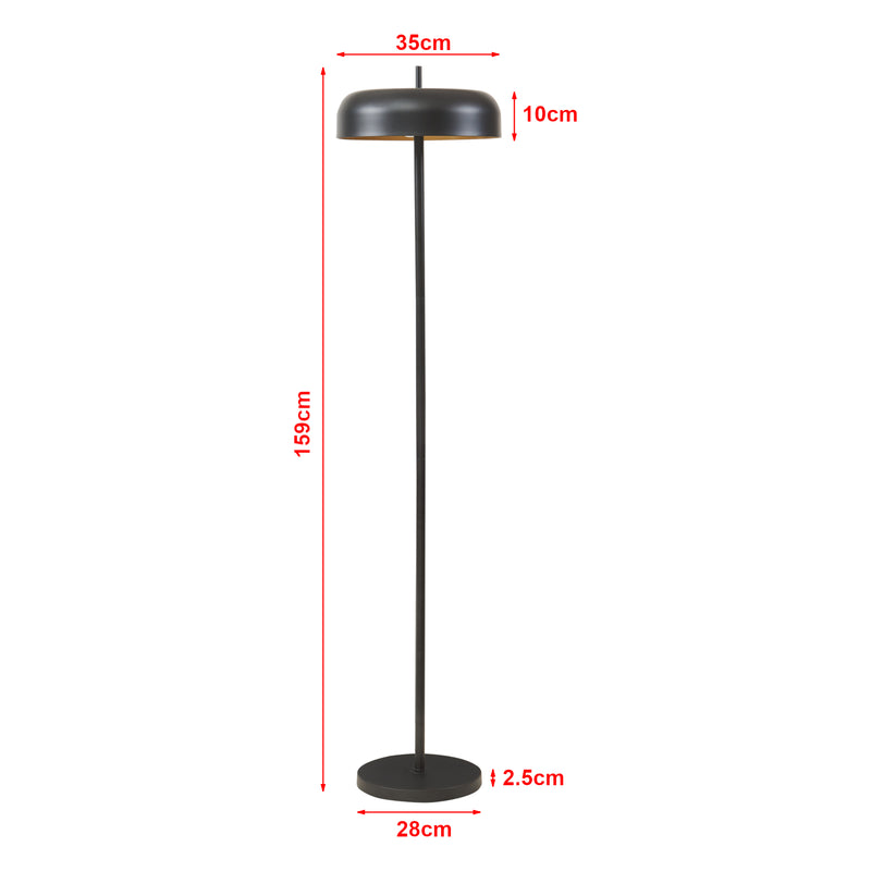 Schiță cotată Lampa de podea Barton 159 cm 2xE27 max.60W metal negru [lux.pro]