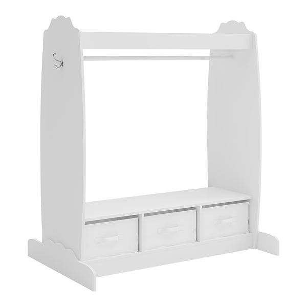 Suport haine copii Moskenes 106,5x95x61cm alb [en.casa]