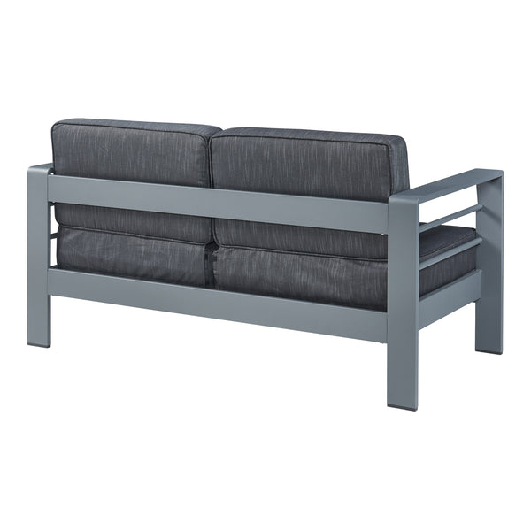 Canapea gradina Avise 144x70x62cm 300kg aluminiu poliester antracit gri inchis [casa.pro]