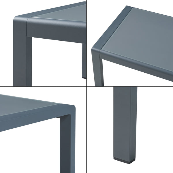 Masuta cafea gradina Avise 100x60x40cm aluminiu sticla antracit [casa.pro]