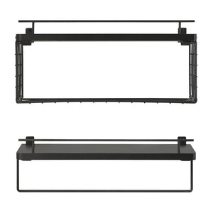Set 2 rafturi perete baie Vik masuri diferite negru [en.casa]