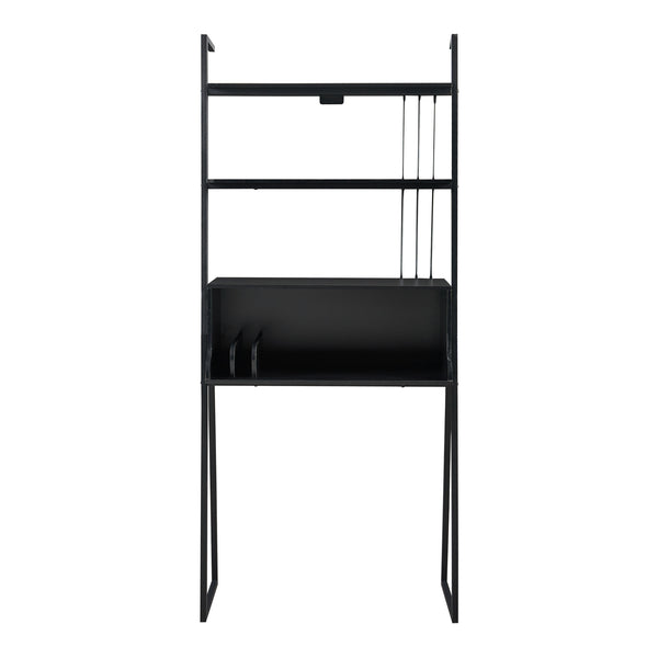 Birou Storfjord cu raft scară 184x80x40cm Negru [en.casa]