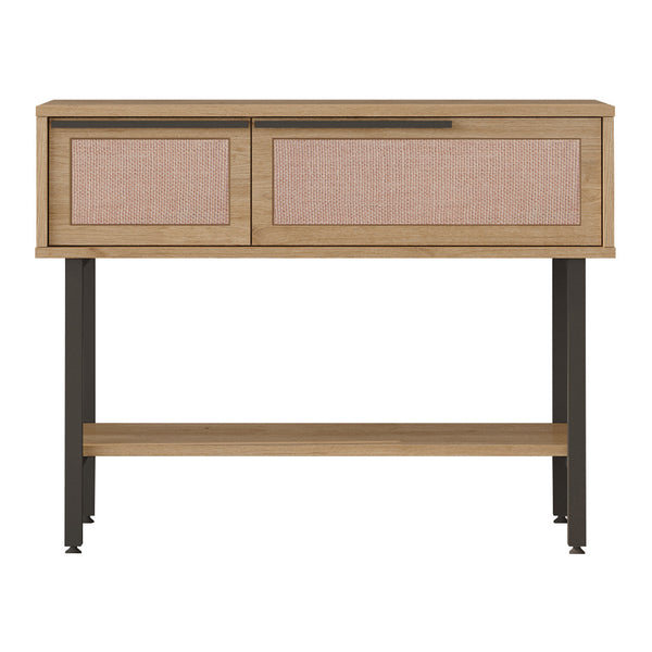 Masa consola Kvænangen 100x29,5x76cm efect stejat/efect ratan [en.casa]