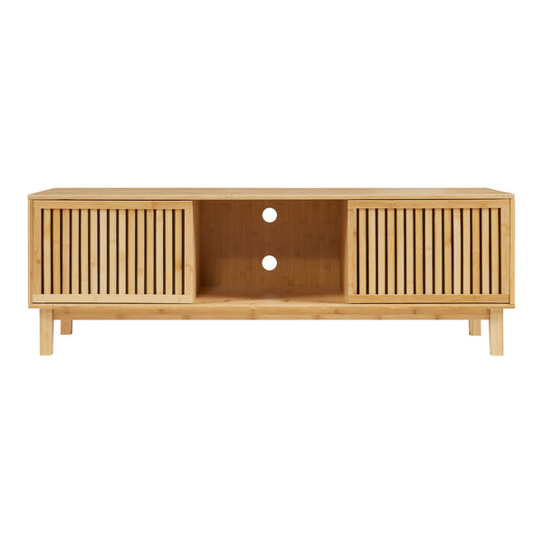 Comoda TV cu 2 usi glisante Ypäjä  150x42x50 cm bambus [en.casa]