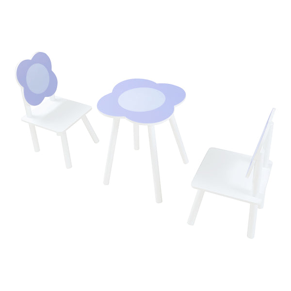 Set masa cu 2 scaune copii Simrishamn alb lila [en.casa]