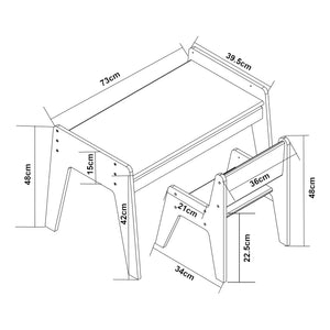 Set birou cu scaun pentru copii Skinnskatteberg alb [en.casa]