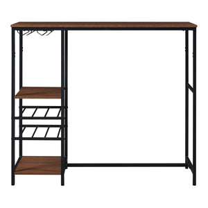 Masa bar Stjørdal 120x40x105cm otel PAL negru/nuc [en.casa]