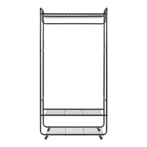 Suport mobil haine Vestvågøy 176x90x40cm otel negru [en.casa]