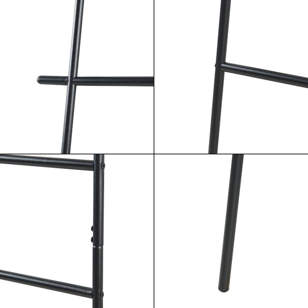 Suport scara prosoape Øyer 170x45x2cm otel negru [en.casa]