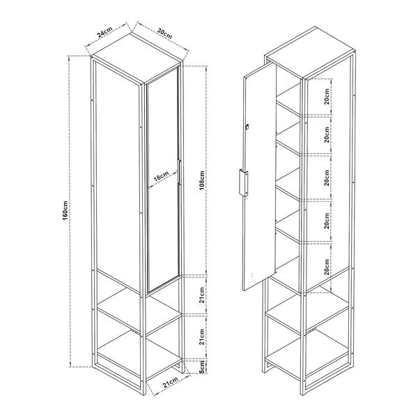 Set 4 piese mobilier baie Namsskogan efect lemn nuc [en.casa]