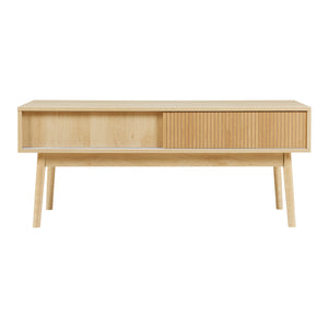 Comoda TV cu 2 usi culisante Landskrona 115x40x48cm efect stejar [en.casa]