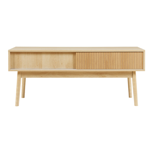 Comoda TV cu 2 usi culisante Landskrona 115x40x48cm efect stejar [en.casa]