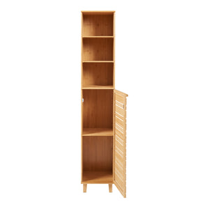 Dulap inalt baie Epind 180x33x30 cm bambus [en.casa]